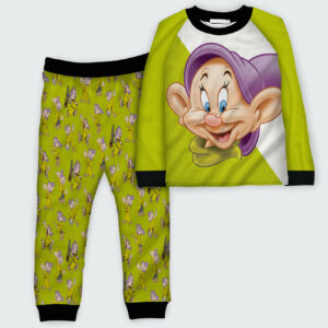 Cute Disney Blue Dopey Pajamas With Black Border